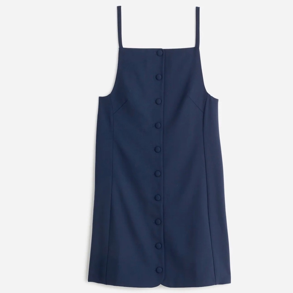 Madewell High Neck Button Up Mini Dress Navy Blue NWT Size 4 - Picture 1 of 9
